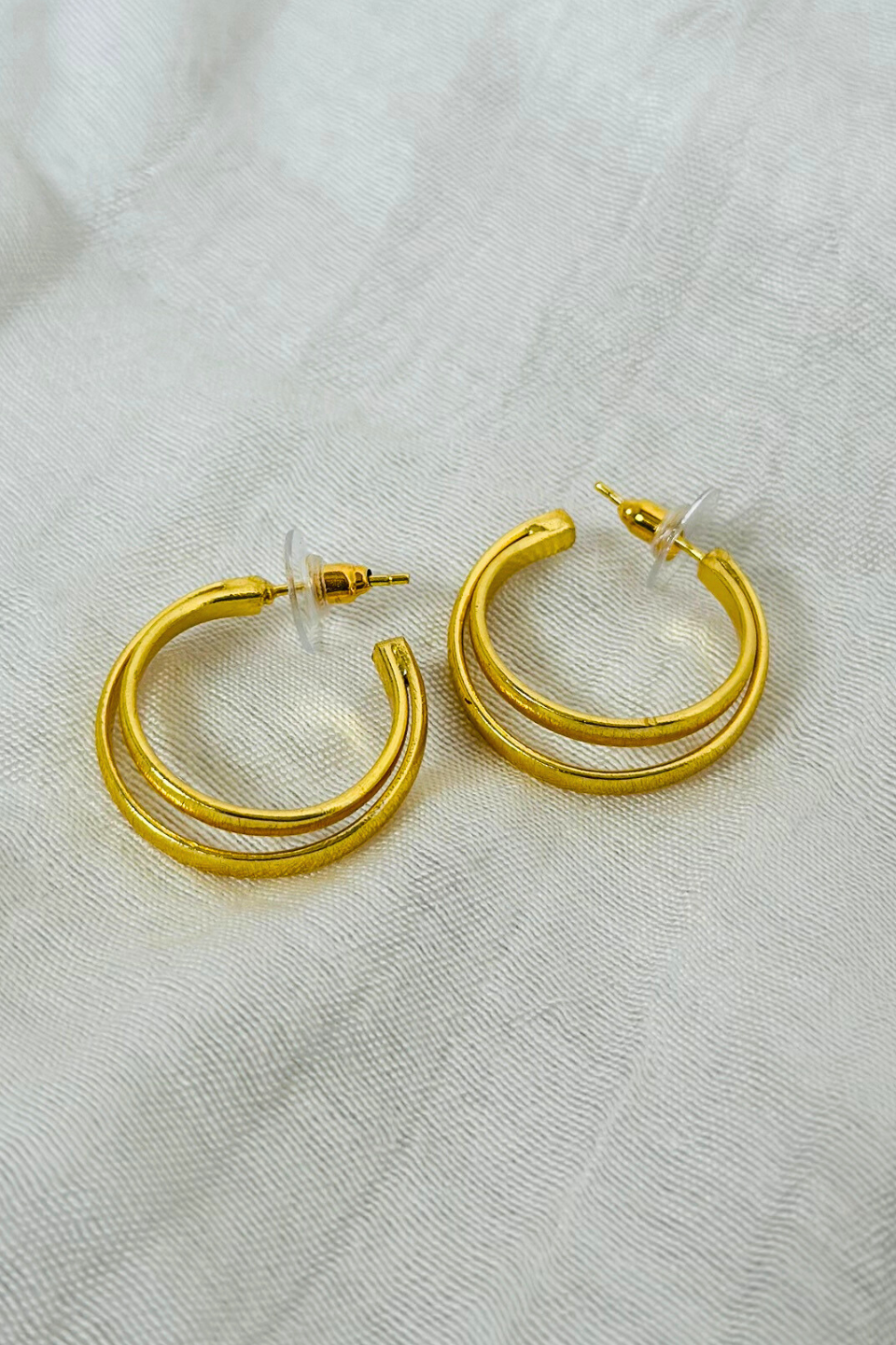 LocalLane Gold-Plated Double Hoop Earrings