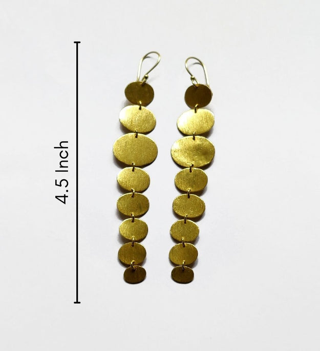 LocalLane Cascading Charm Handmade Brass Earrings