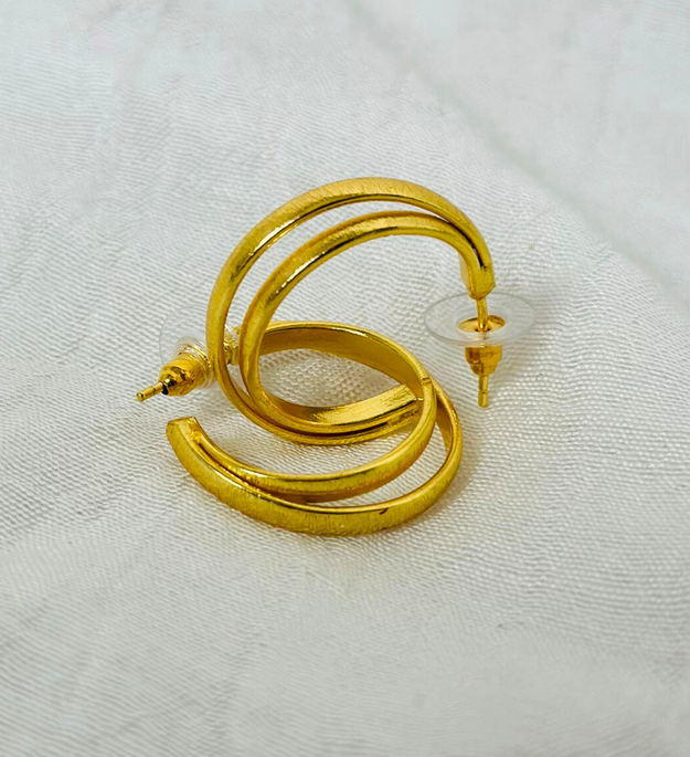 LocalLane Gold-Plated Double Hoop Earrings