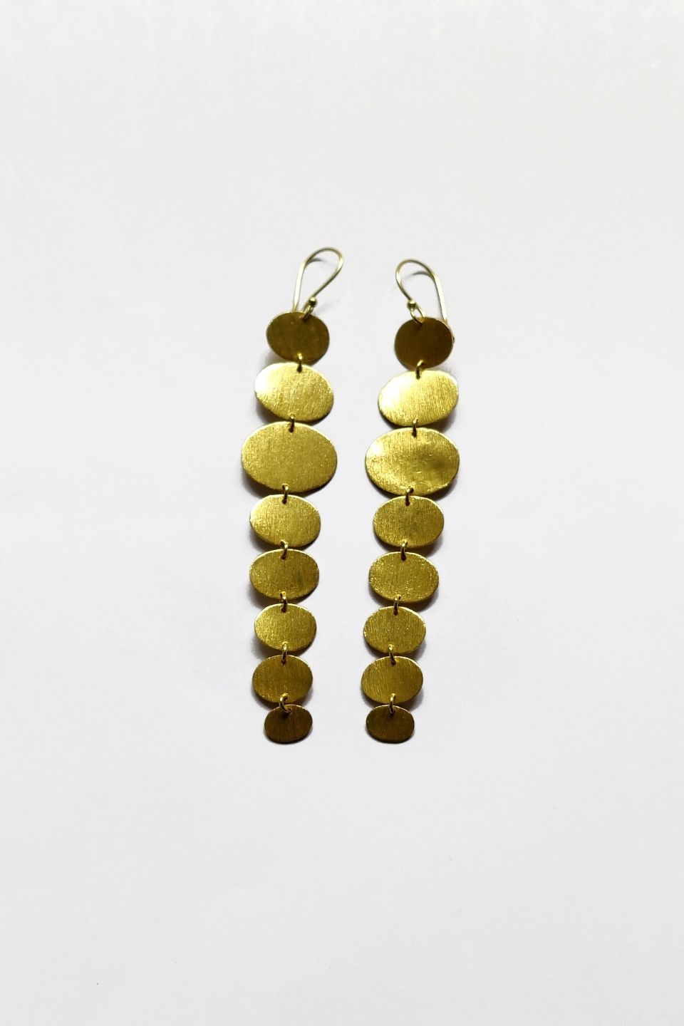 LocalLane Cascading Charm Handmade Brass Earrings