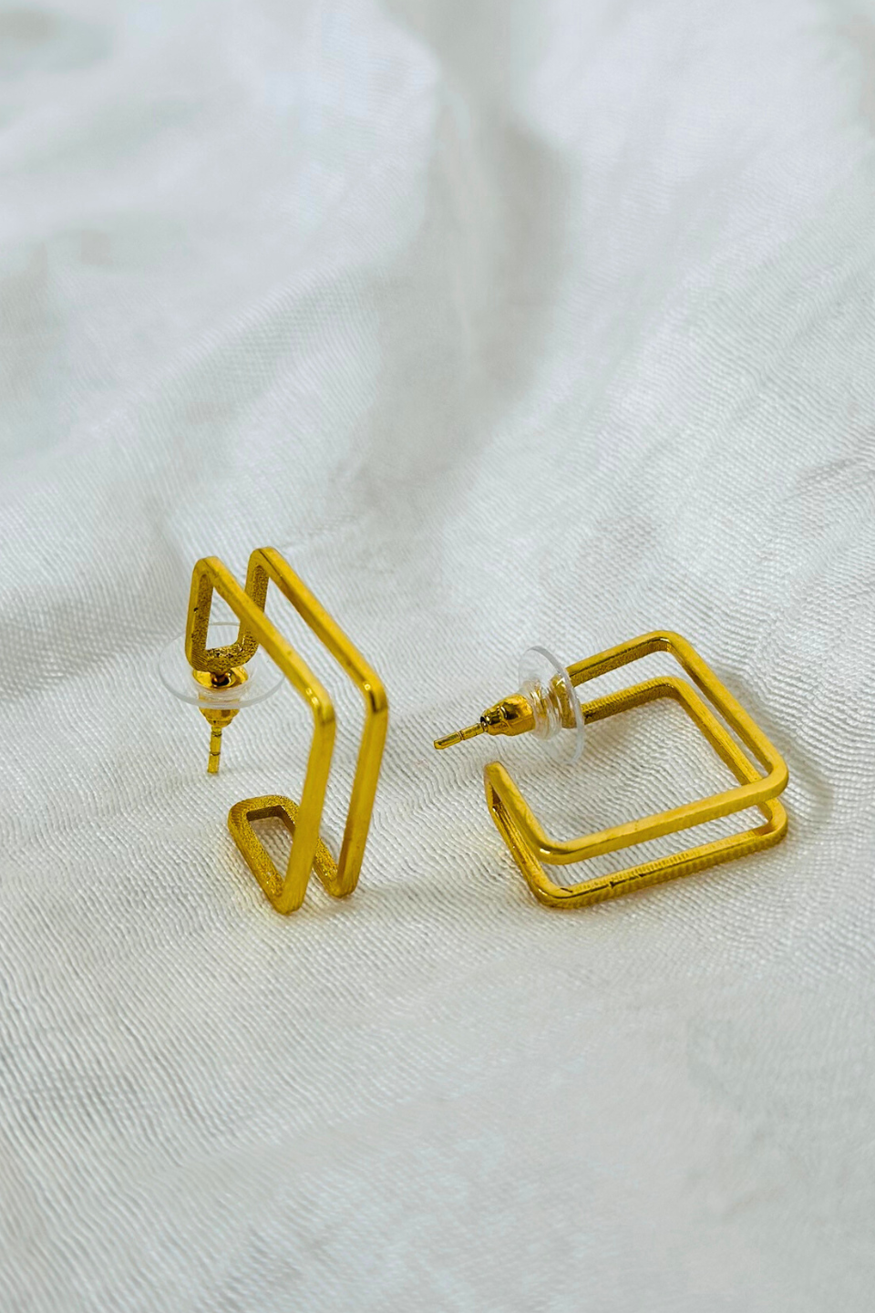 LocalLane Gold-Plated Square Hoops