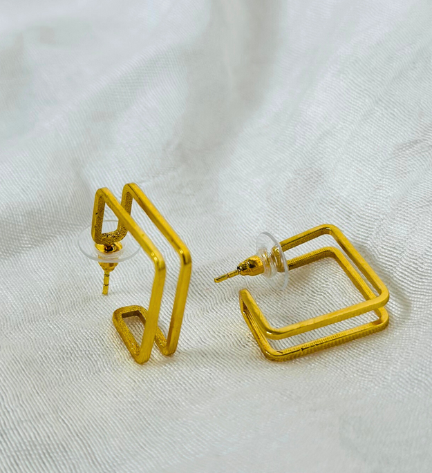 LocalLane Gold-Plated Square Hoops