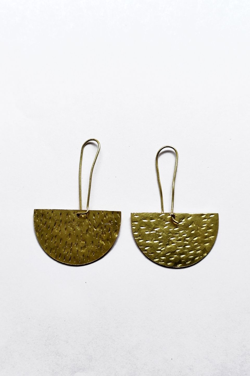 LocalLane Half Moon Handmade Brass Earrings