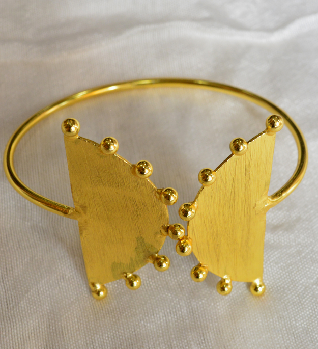 LocalLane Half Moon Ends Adjustable Handmade Brass Bracelet