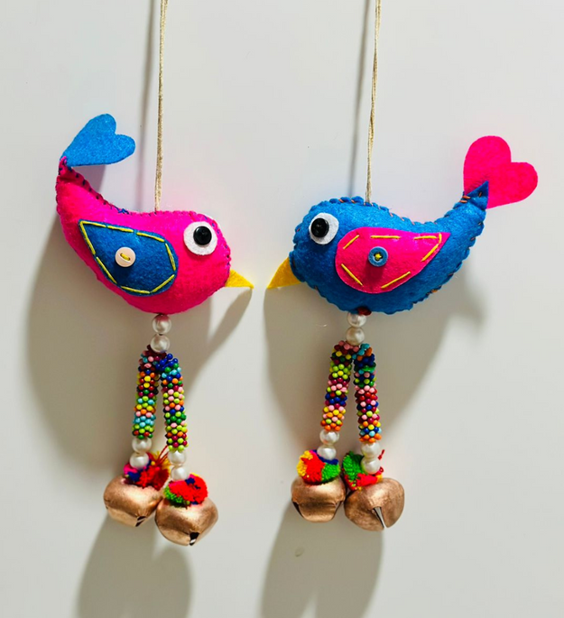 LocalLane Colourful Lovebirds Hanging Charms