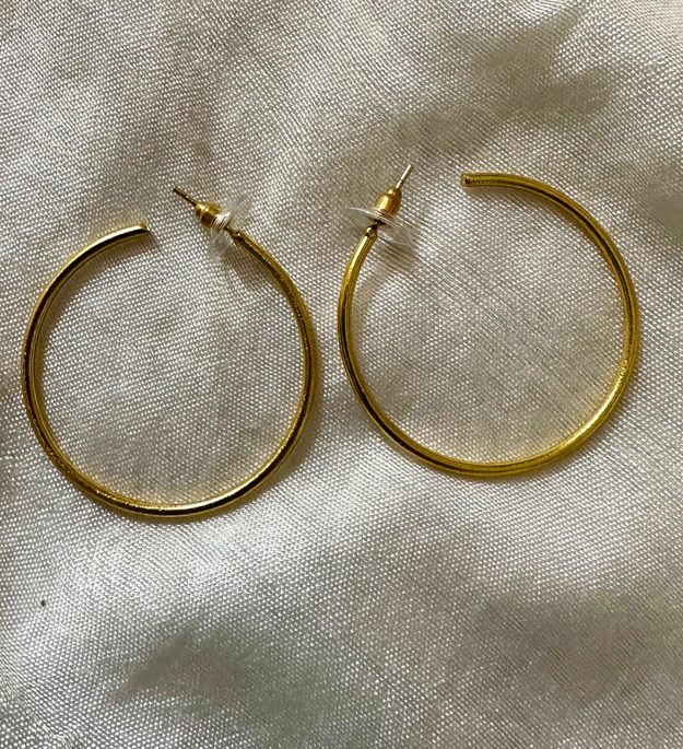 LocalLane Classic Hoops Handmade Brass Earrings