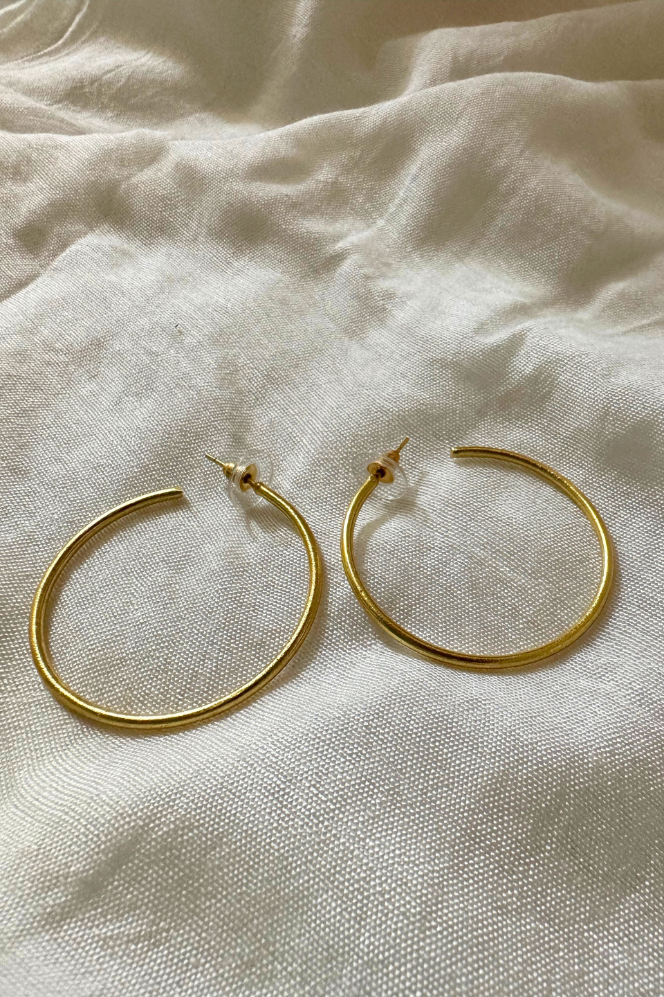 LocalLane Classic Hoops Handmade Brass Earrings