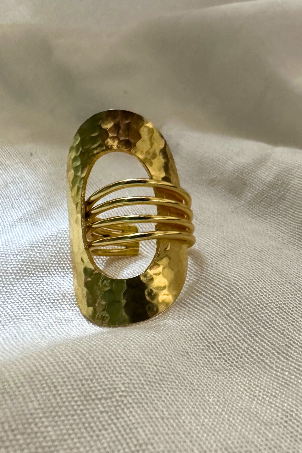 LocalLane Royal Adjustable Handmade Brass Ring