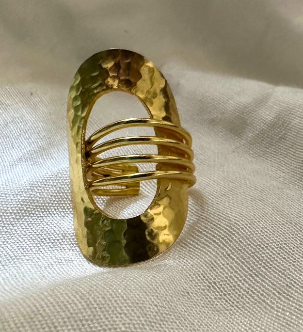 LocalLane Royal Adjustable Handmade Brass Ring