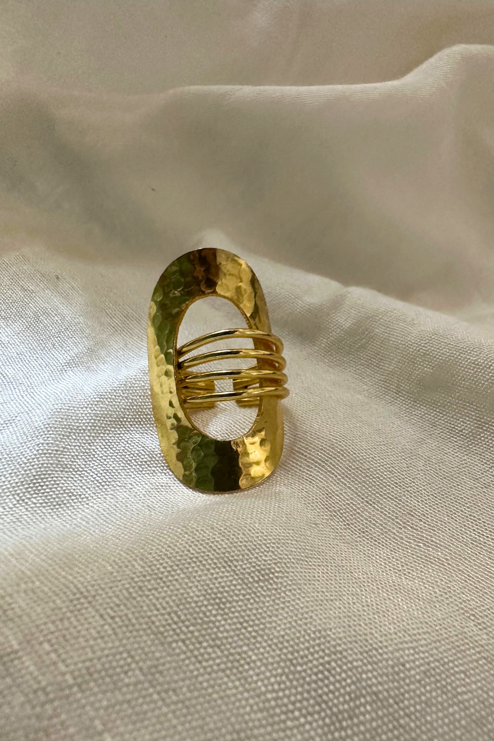 LocalLane Royal Adjustable Handmade Brass Ring