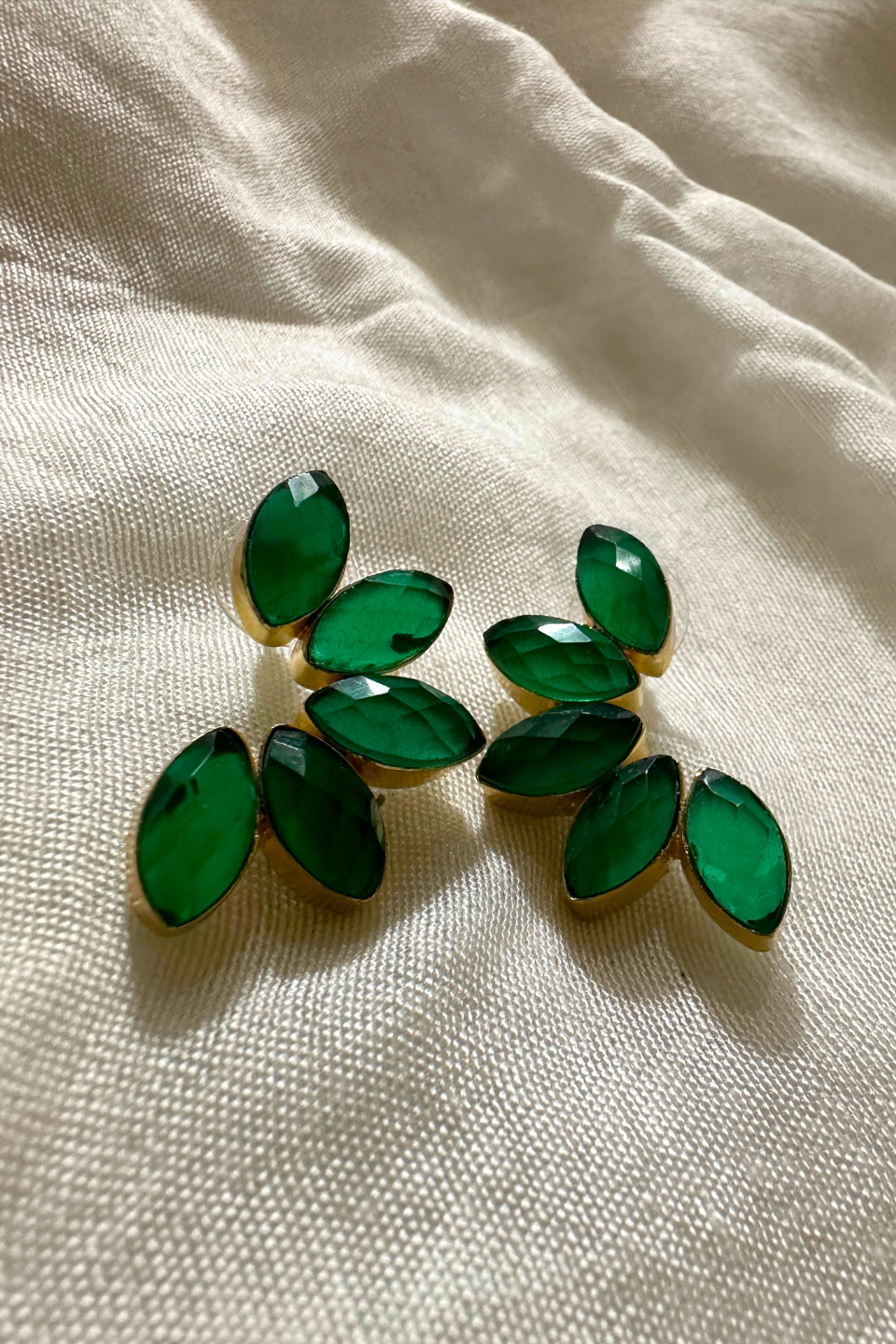 LocalLane Emerald Green Handcrafted Brass Tops