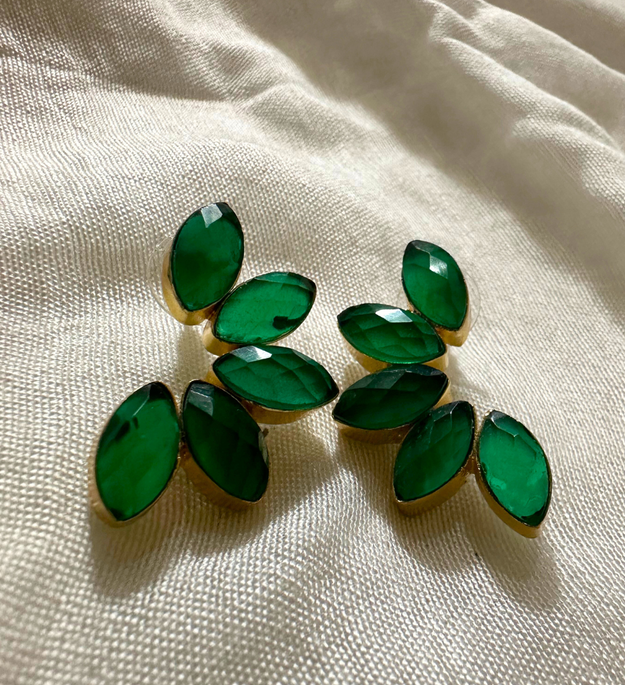 LocalLane Emerald Green Handcrafted Brass Tops