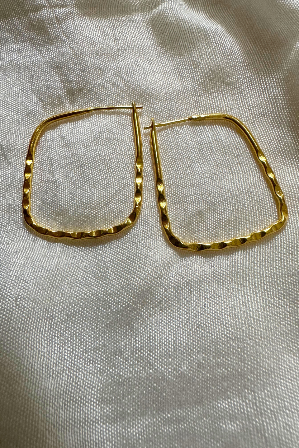 LocalLane Handcrafted Square Hoop Brass Earrings