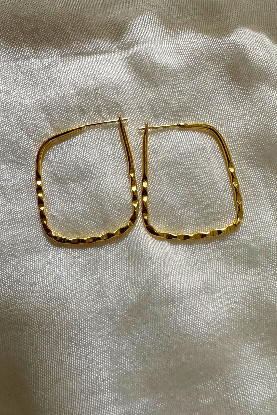 LocalLane Handcrafted Square Hoop Brass Earrings