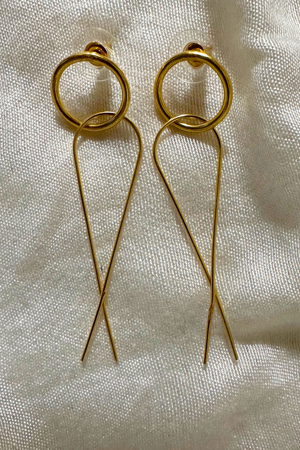 LocalLane Handcrafted Loop Wired Brass Earrings