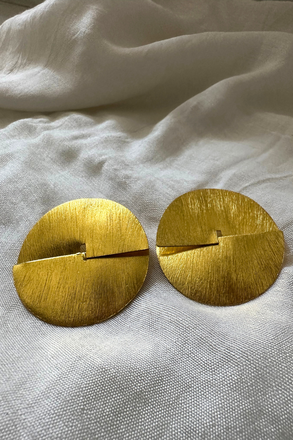 LocalLane Handcrafted Gold-Plated Statement Moon Studs