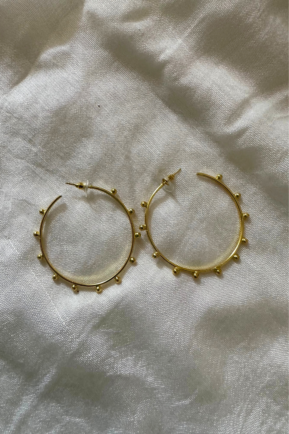 LocalLane Handcrafted Gold-Plated Beaded Hoops