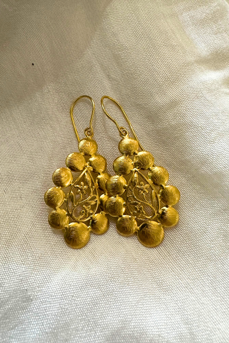 LocalLane Handcrafted Gold-Plated Vintage Earrings