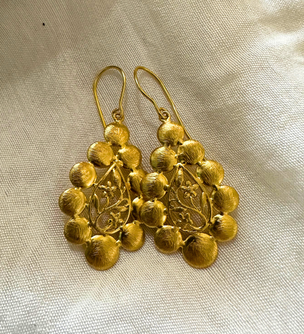 LocalLane Handcrafted Gold-Plated Vintage Earrings