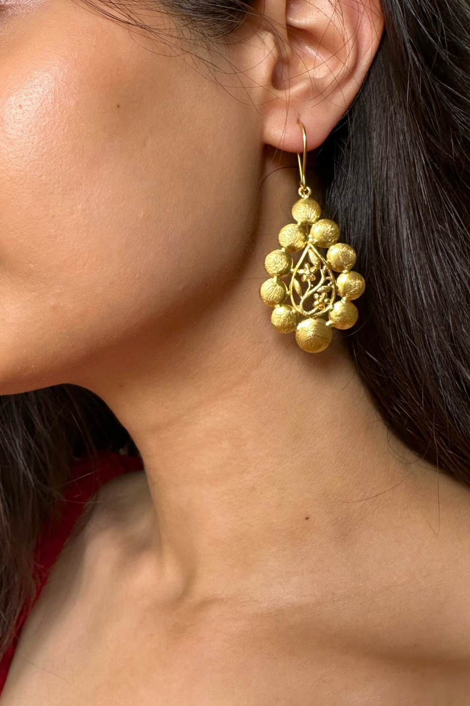 LocalLane Handcrafted Gold-Plated Vintage Earrings