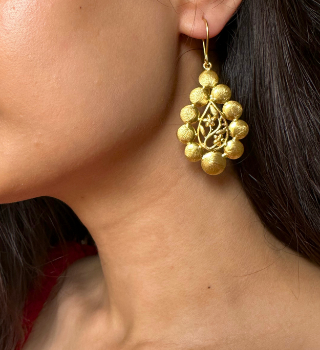 LocalLane Handcrafted Gold-Plated Vintage Earrings