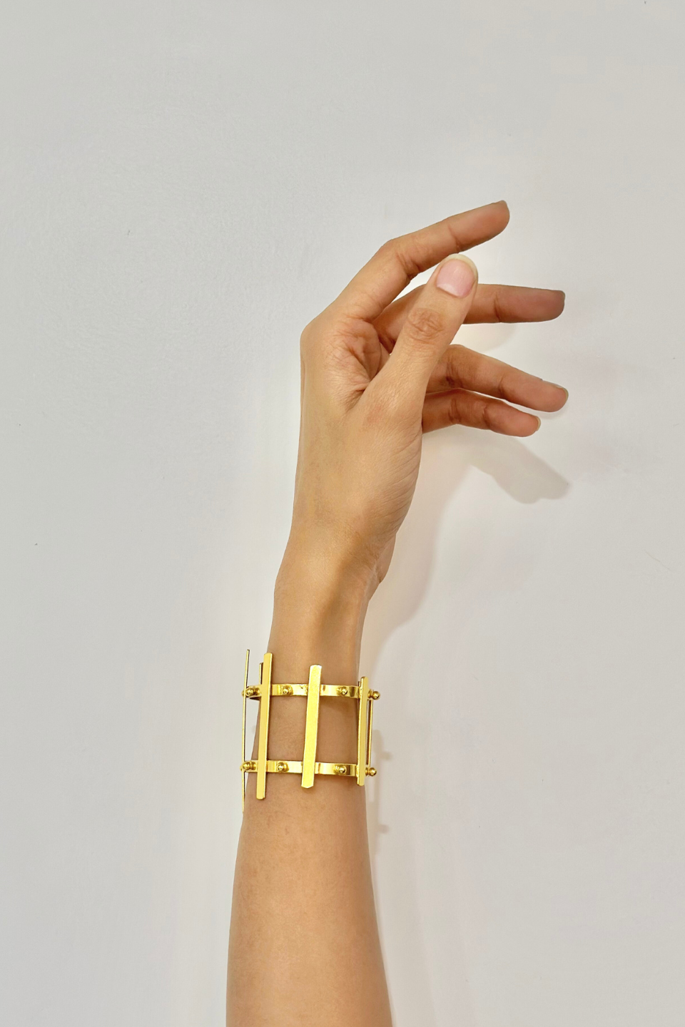 LocalLane Gold-Plated Cage Adjustable Brass Bracelet