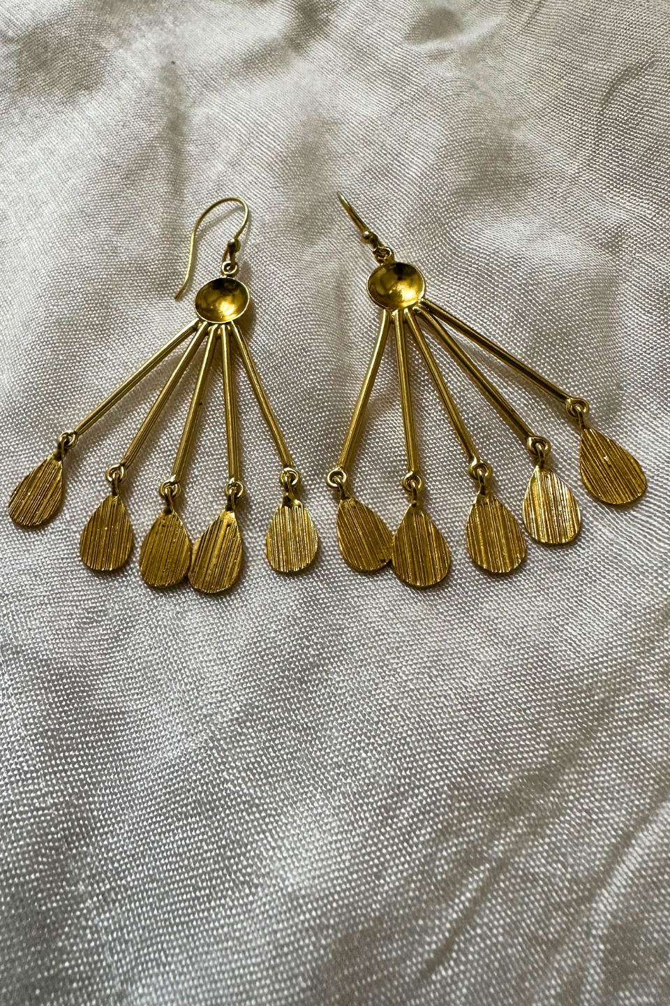 LocalLane Handcrafted Gold-Plated Peacock Crest Drop Earrings