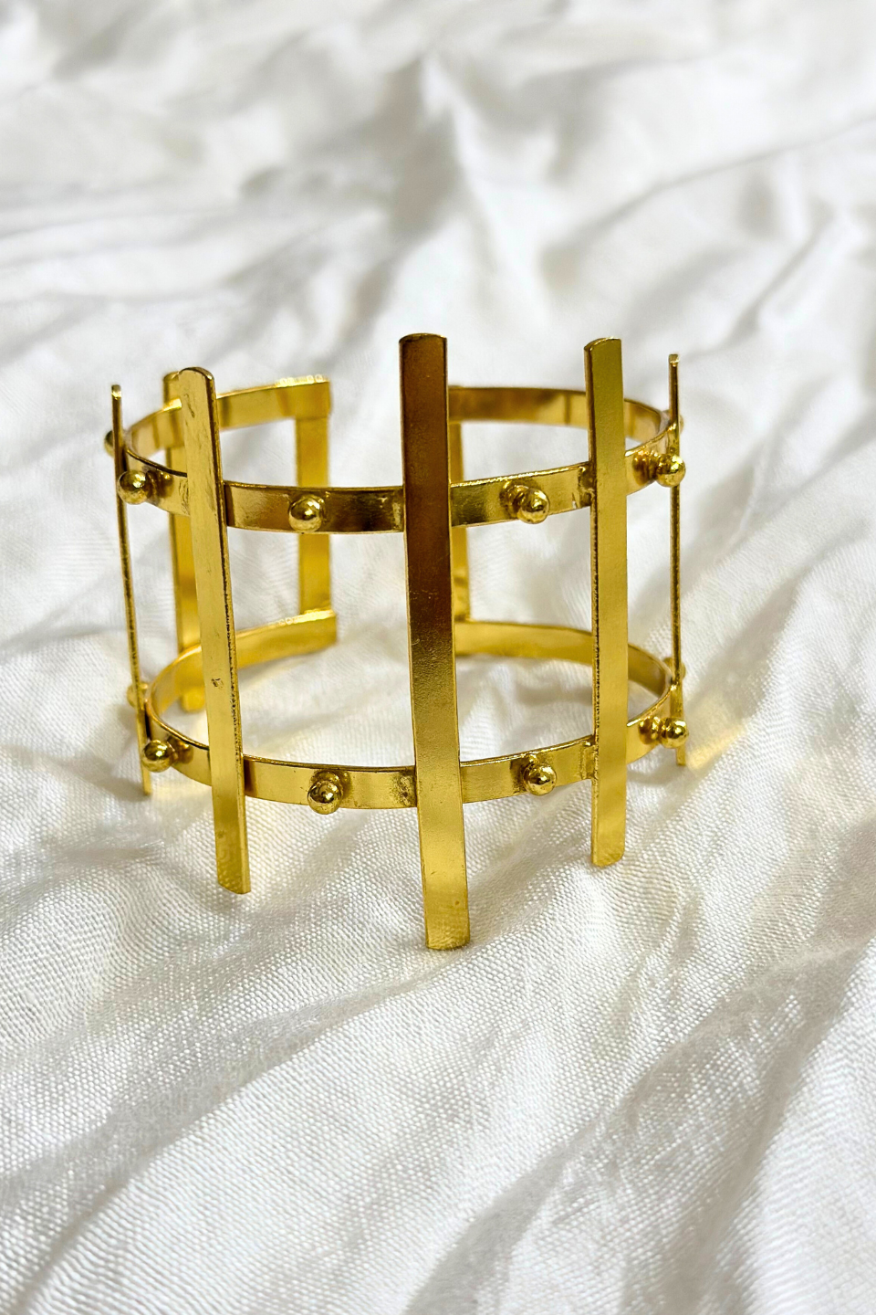 LocalLane Gold-Plated Cage Adjustable Brass Bracelet