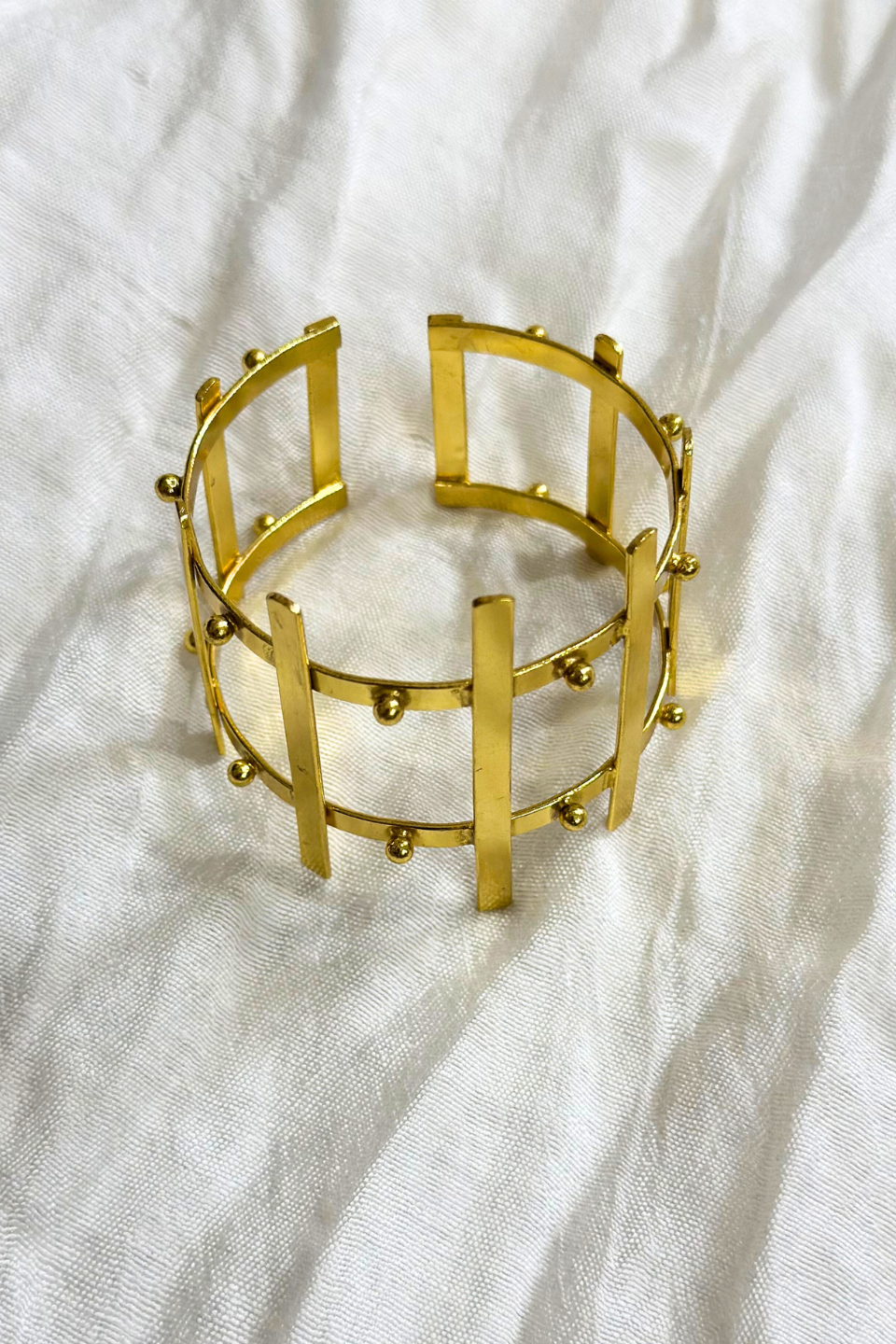 LocalLane Gold-Plated Cage Adjustable Brass Bracelet