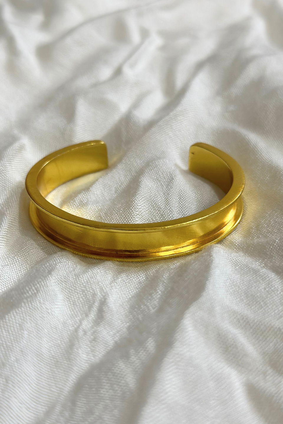 LocalLane Gold-Plated Adjustable Brass Cuff