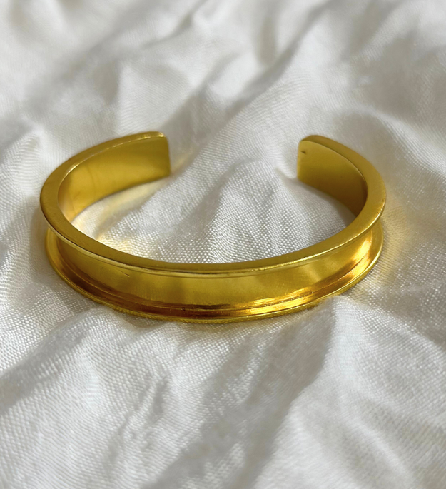 LocalLane Gold-Plated Adjustable Brass Cuff