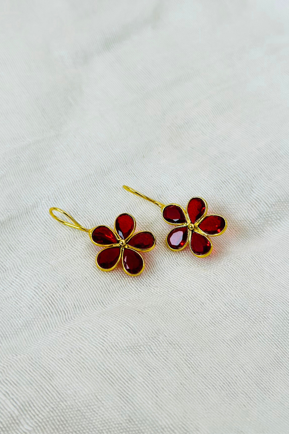 LocalLane Gold-Plated Mini Flowers Earrings