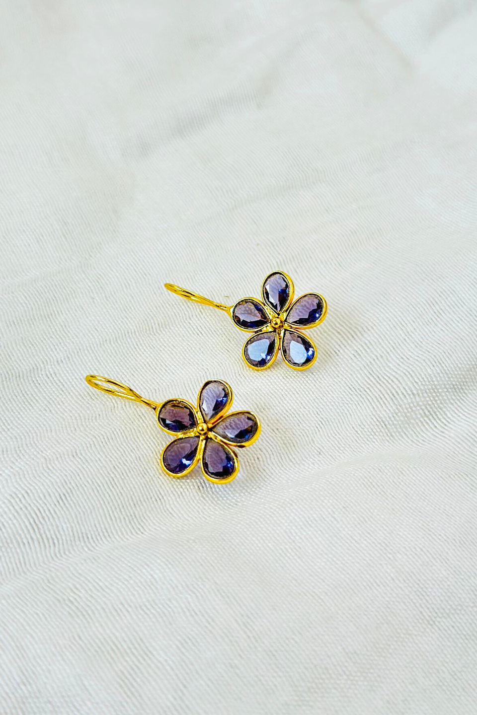 LocalLane Gold-Plated Mini Flowers Earrings