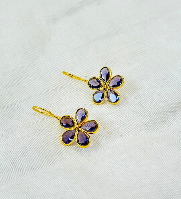 LocalLane Gold-Plated Mini Flowers Earrings