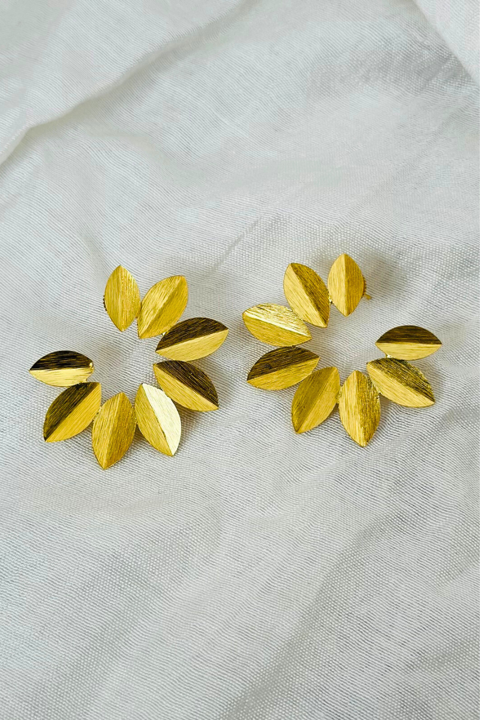 LocalLane Gold-Plated Tropical Leaves Earrings