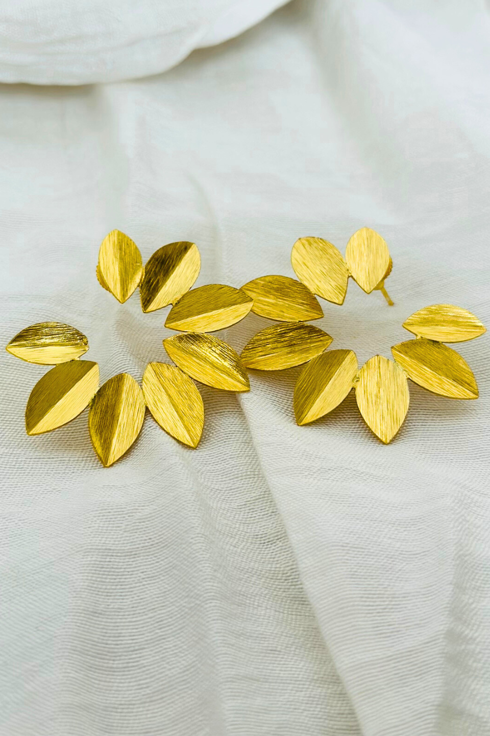 LocalLane Gold-Plated Tropical Leaves Earrings