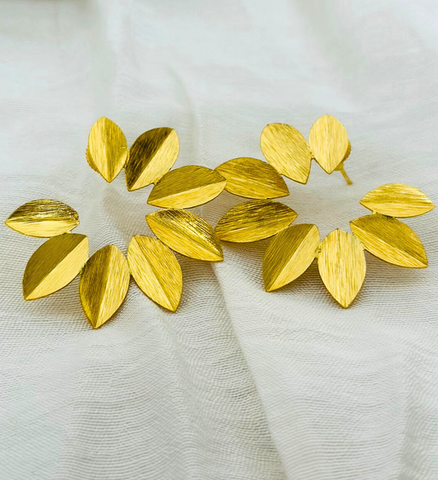 LocalLane Gold-Plated Tropical Leaves Earrings