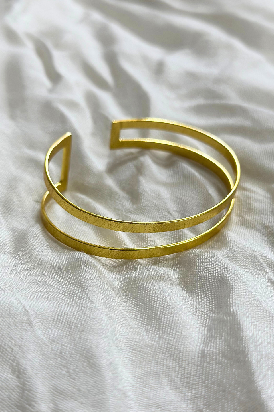 LocalLane Gold-Plated Adjustable Minimalist Brass Cuff Bracelet