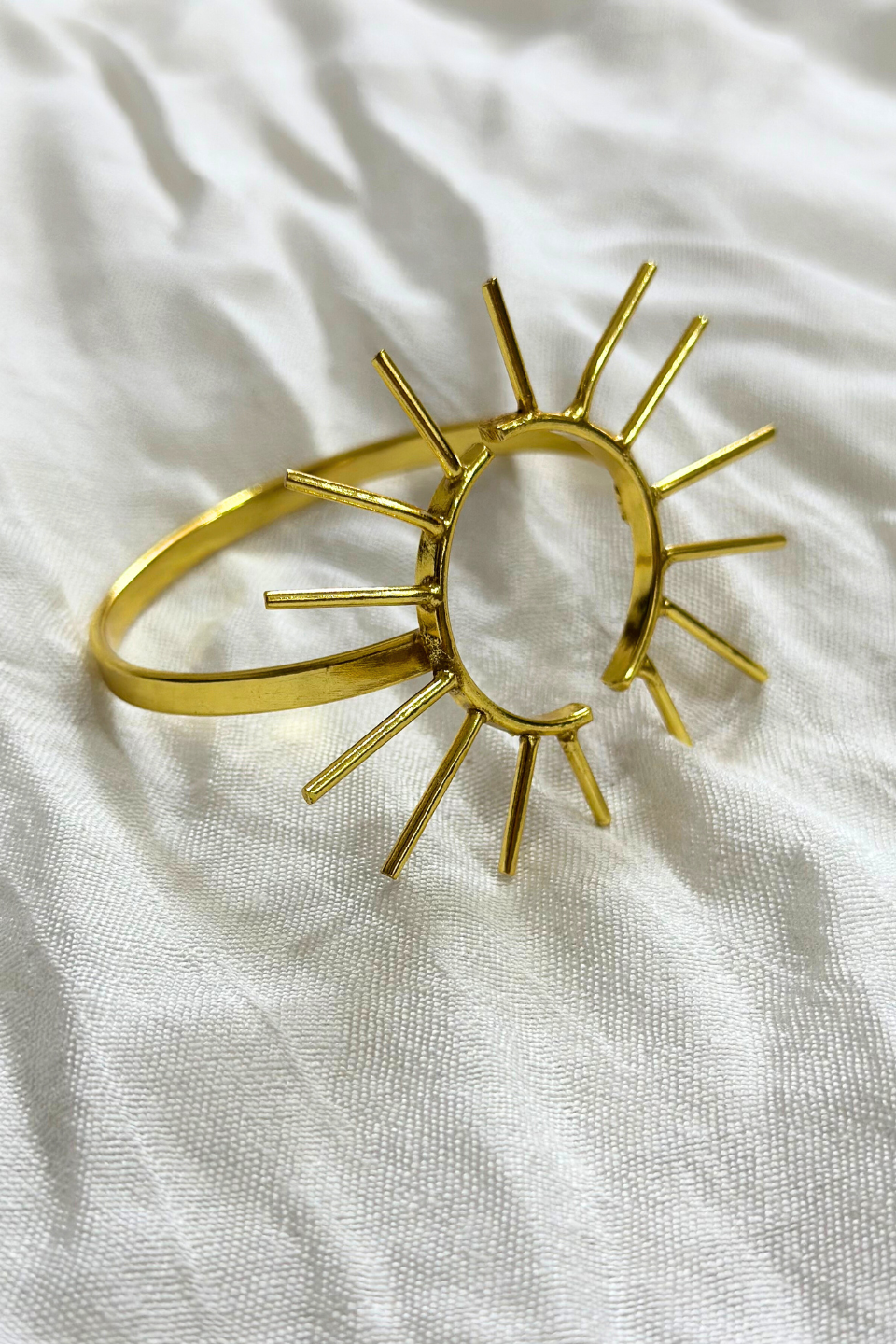 LocalLane Gold-Plated Adjustable Brass Sunrise Cuff Bracelet