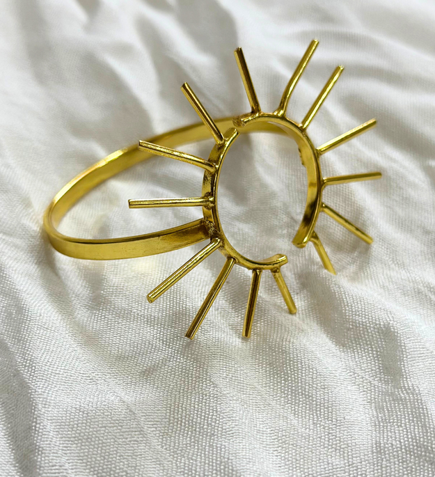 LocalLane Gold-Plated Adjustable Brass Sunrise Cuff Bracelet