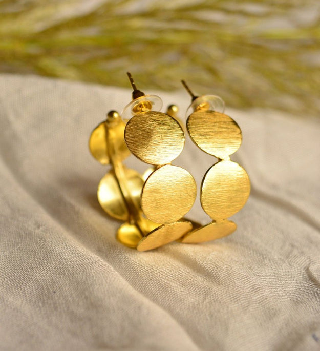 LocalLane Circular Hoops Handmade Brass Earrings