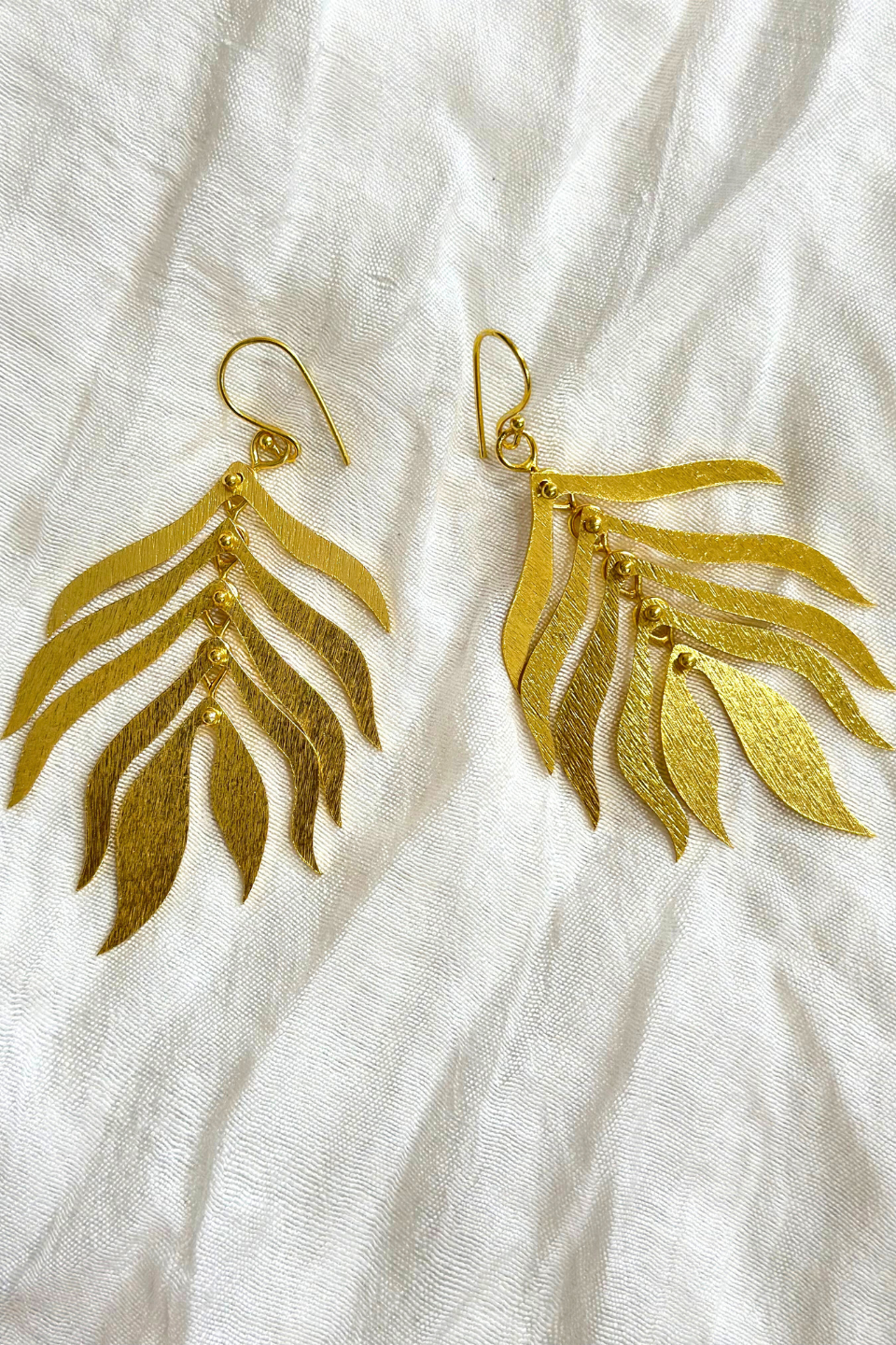 LocalLane Handcrafted Leaf Statement Drop Earrings