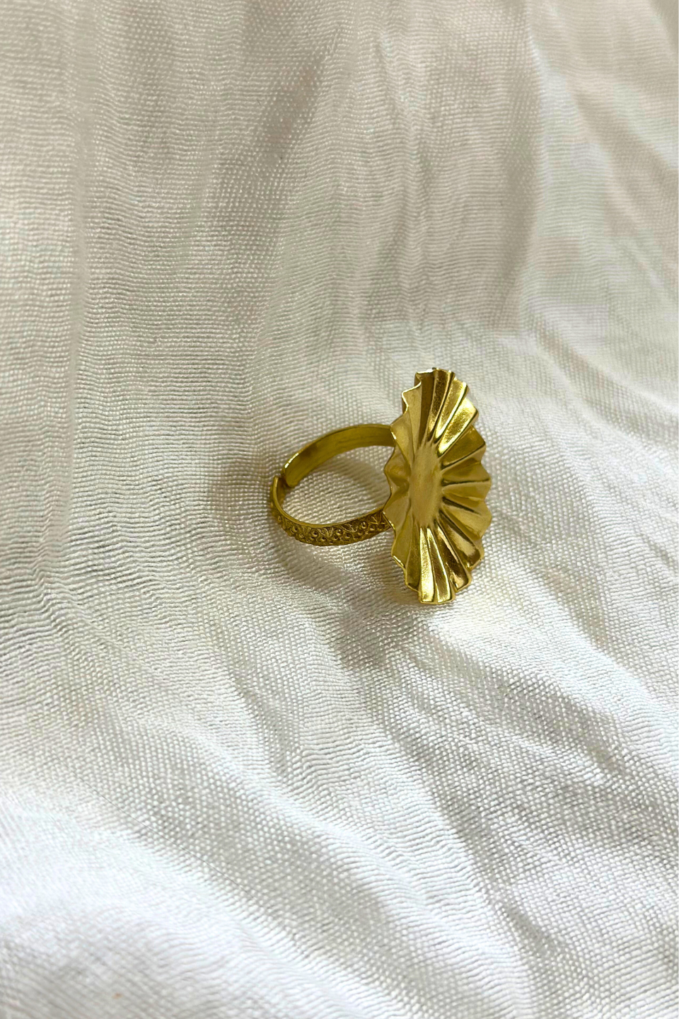 LocalLane Handcrafted Fleur Blossom Adjustable Ring