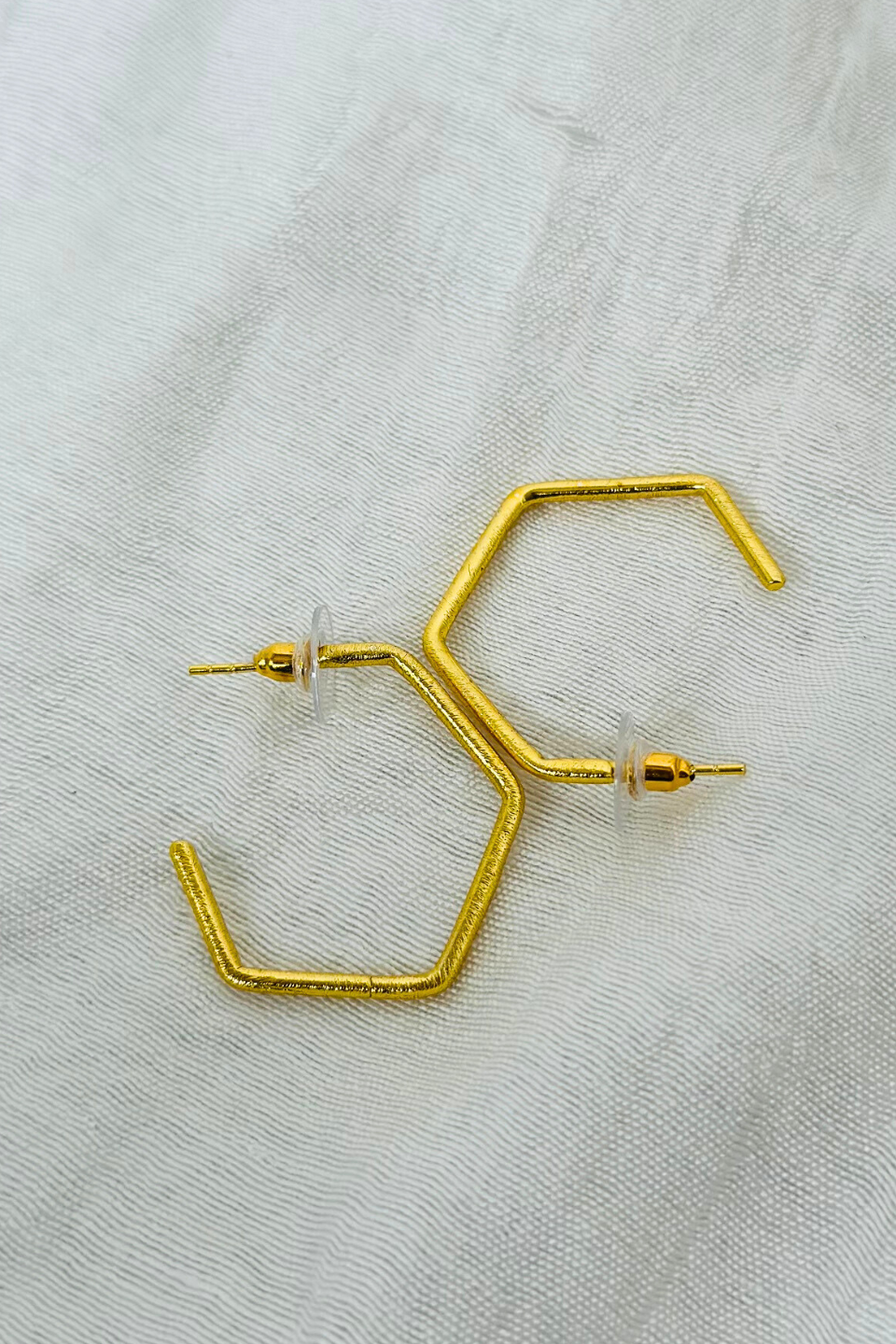 LocalLane Gold-Plated Hexagon Hoops