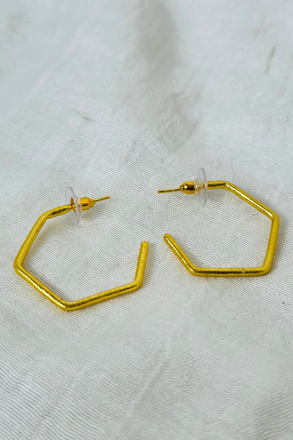 LocalLane Gold-Plated Hexagon Hoops