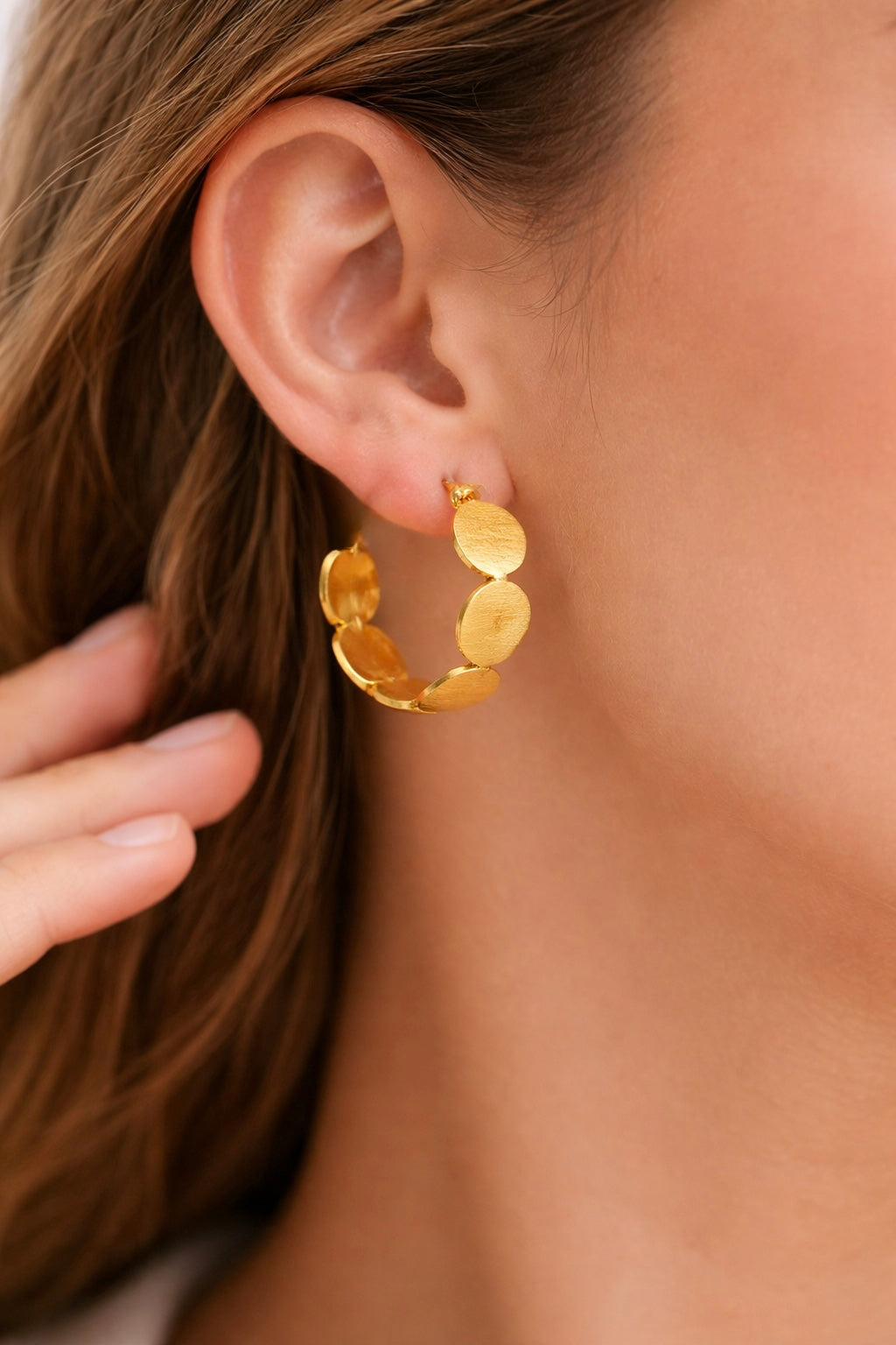 LocalLane Circular Hoops Gold Plated Brass Earrings