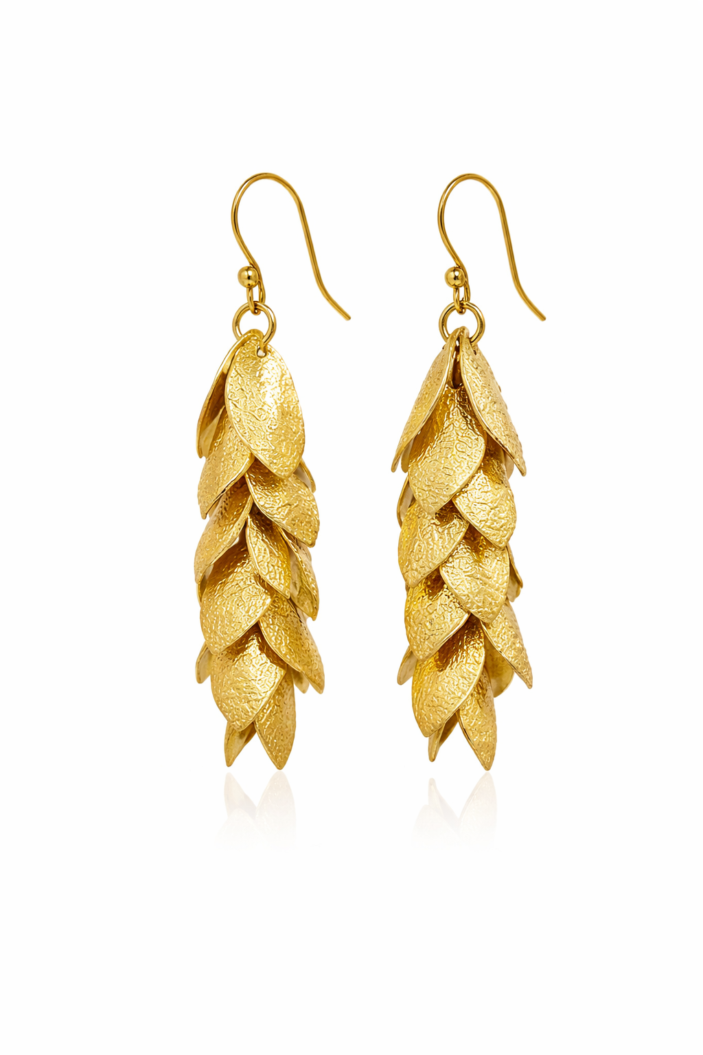 LocalLane Leafy Affair Drop Gold Plated Brass Earrings