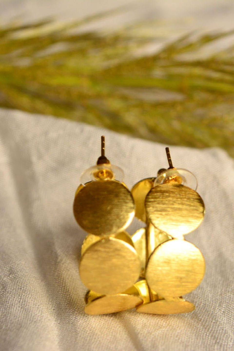 LocalLane Circular Hoops Handmade Brass Earrings