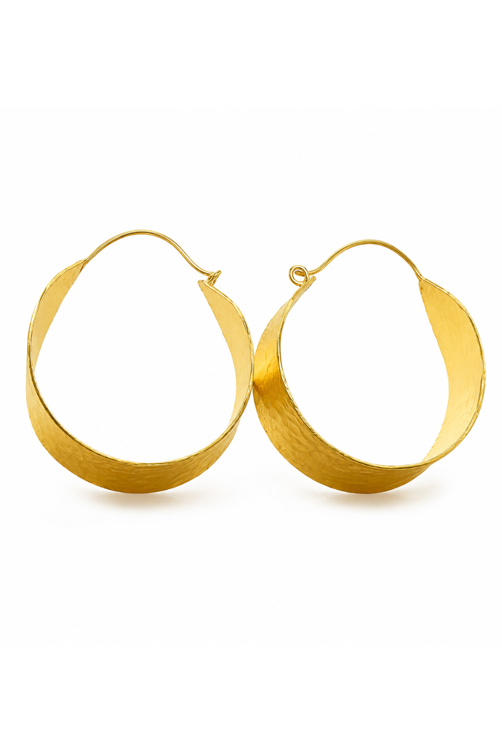 LocalLane Hammered Gold Hoop Earrings for Women