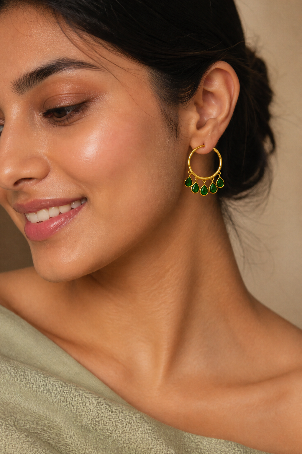 LocalLane Crystal Baali Gold Plated Earrings for Women